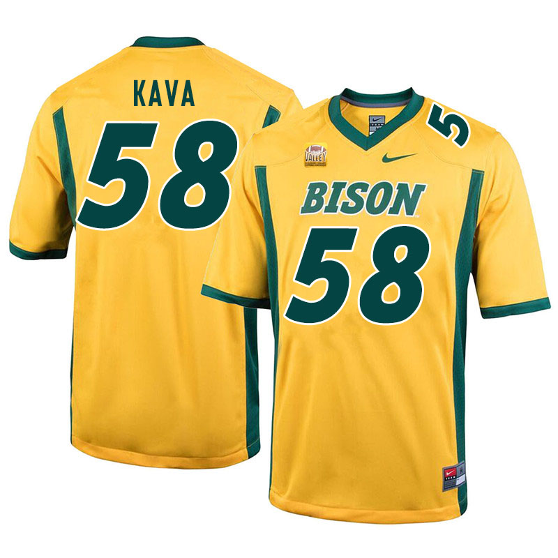 Men #58 Joe Kava North Dakota State Bison College Football Jerseys Sale-Yellow